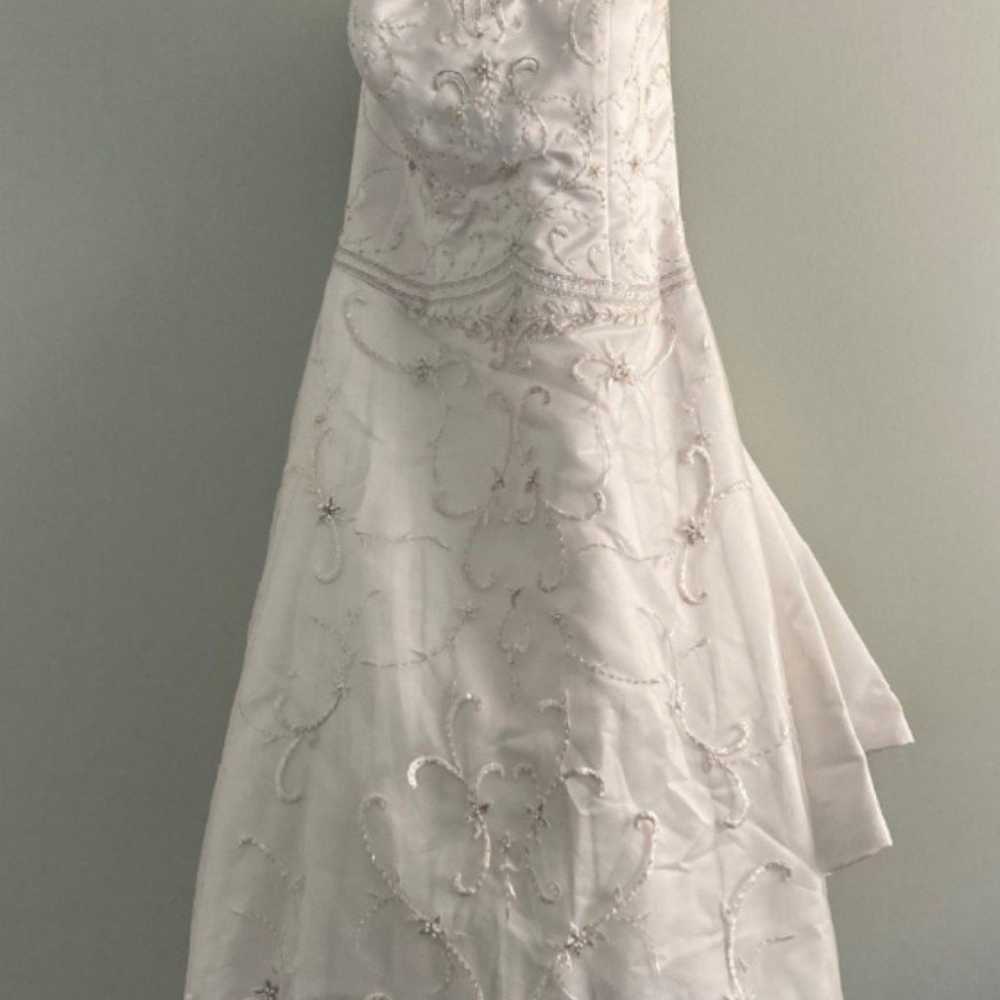 Davids Bridal Oleg Cassini White Wedding Dress Si… - image 1