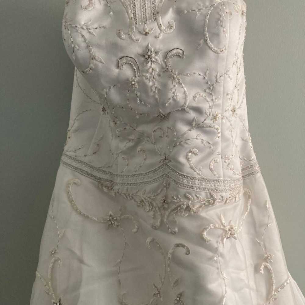 Davids Bridal Oleg Cassini White Wedding Dress Si… - image 2