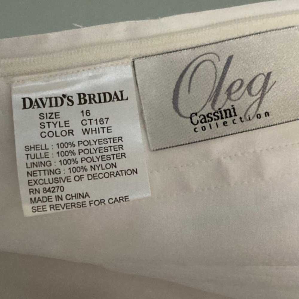 Davids Bridal Oleg Cassini White Wedding Dress Si… - image 4