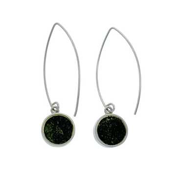 Vintage Sterling Silver 925 Black Resin Modern Dr… - image 1