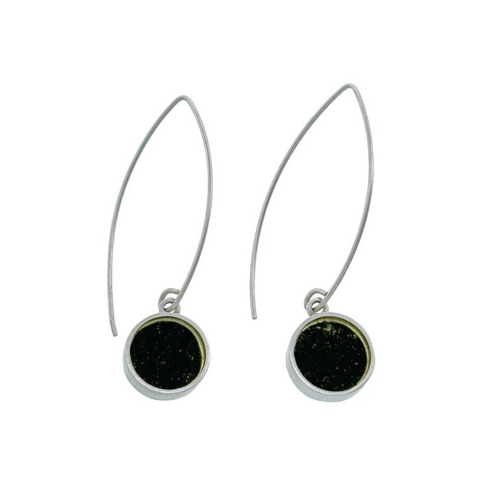 Vintage Sterling Silver 925 Black Resin Modern Dr… - image 2