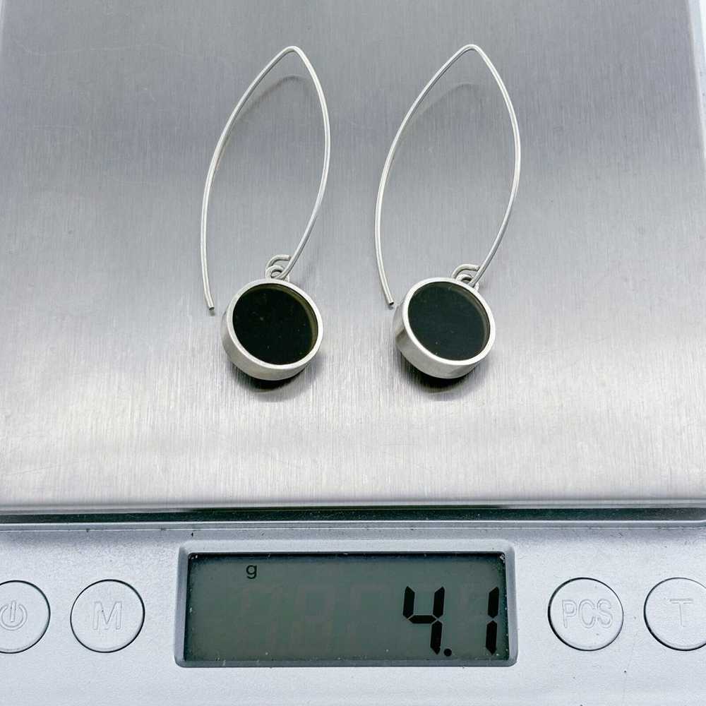 Vintage Sterling Silver 925 Black Resin Modern Dr… - image 4