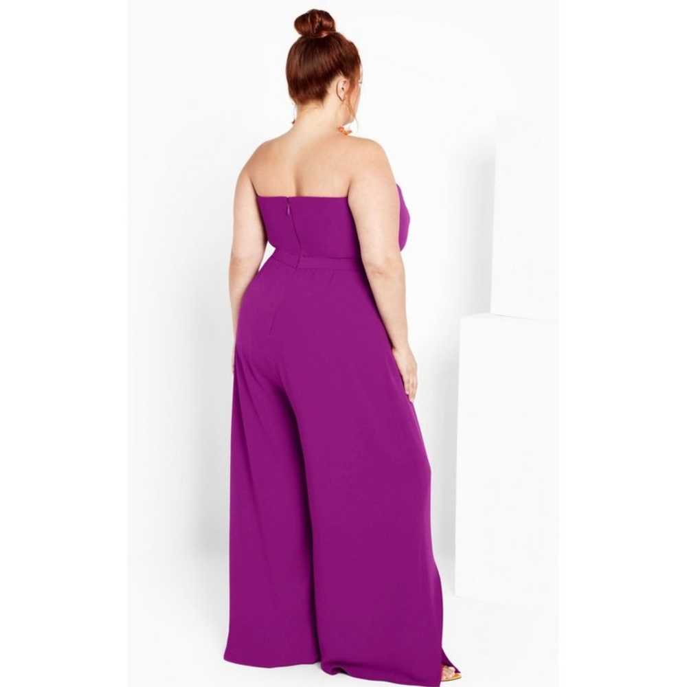 City Chic NWOT Plus size Jumpsuit Purple Magenta … - image 2