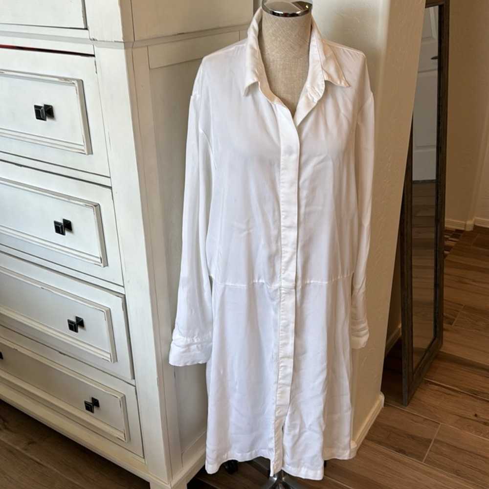 Bryn Walker 2X button front tencel shirt dress - image 1