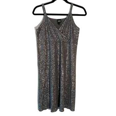 Eileen Fisher size Small Petite Gray Sequin Silk … - image 1