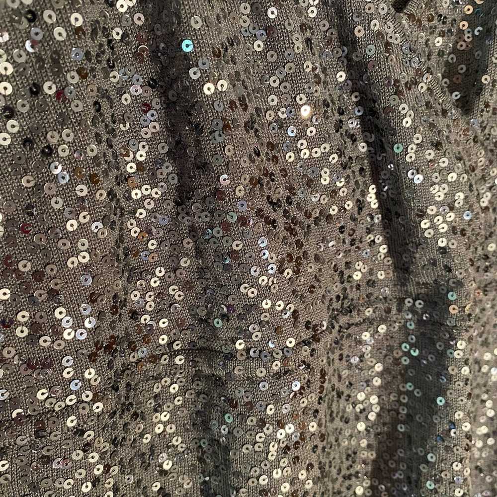 Eileen Fisher size Small Petite Gray Sequin Silk … - image 4