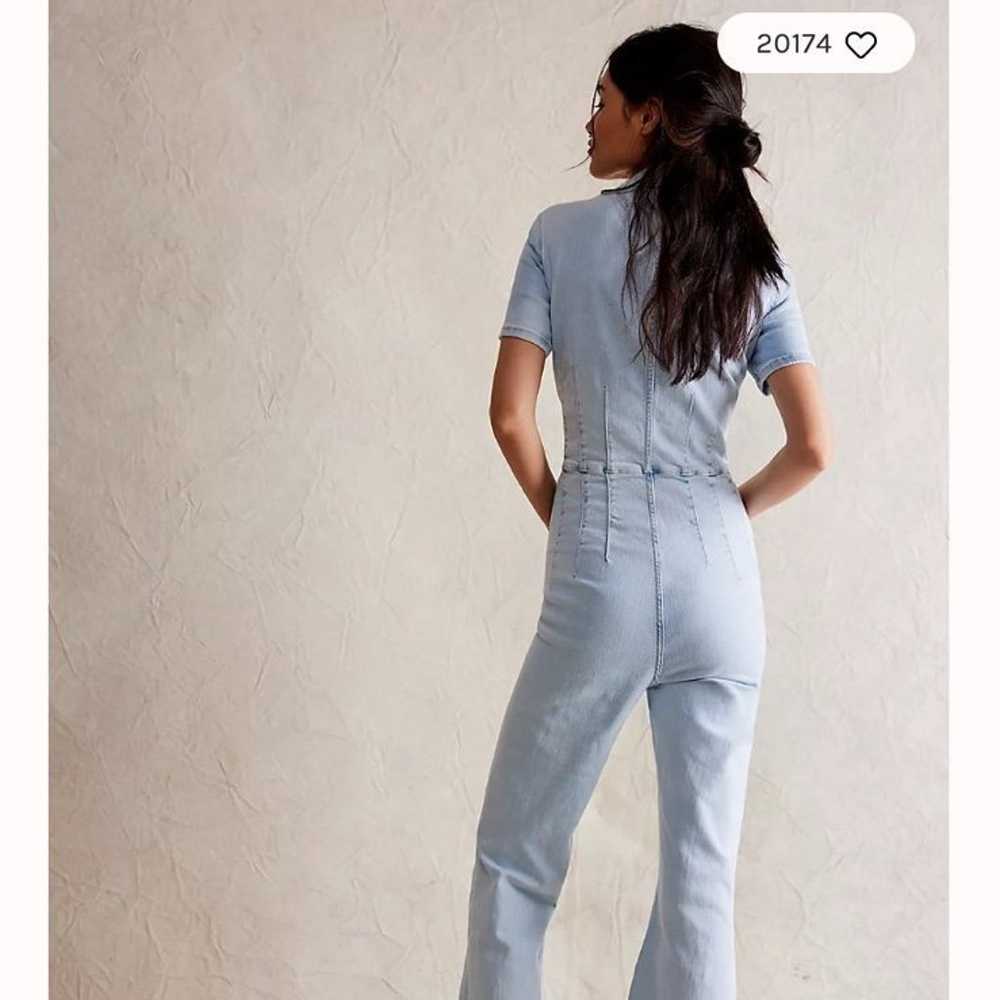 Free people jayde denim jean jumpsuit zip up new … - image 3