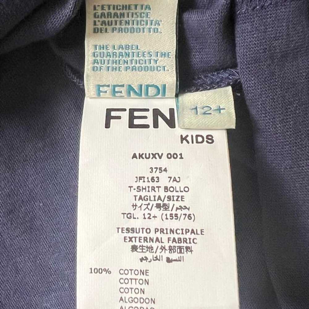 Fendi logo print t-shirt in navy 12+ - image 4