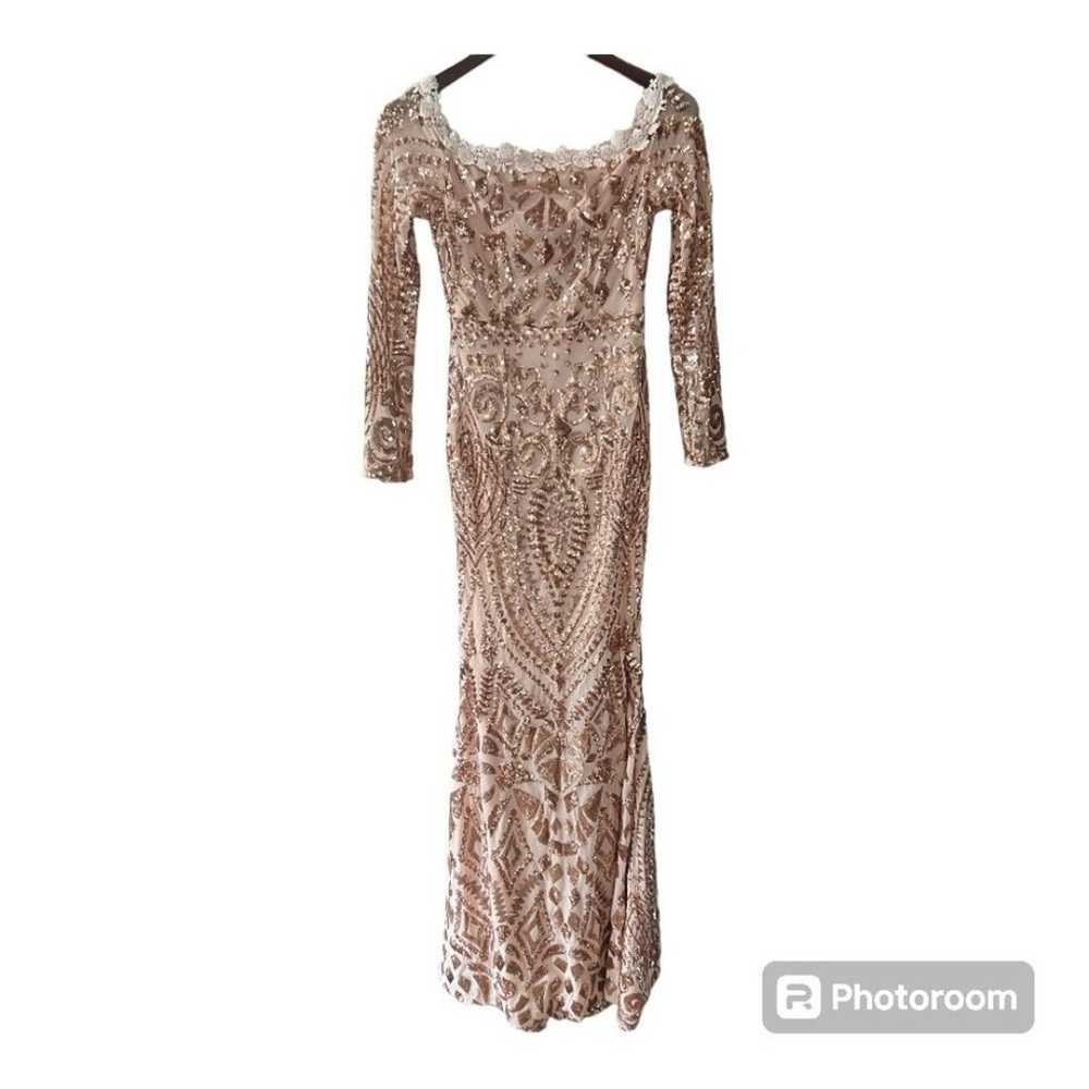 Fashion Nova Pale Pink & Rose Gold Sequins Formal… - image 1