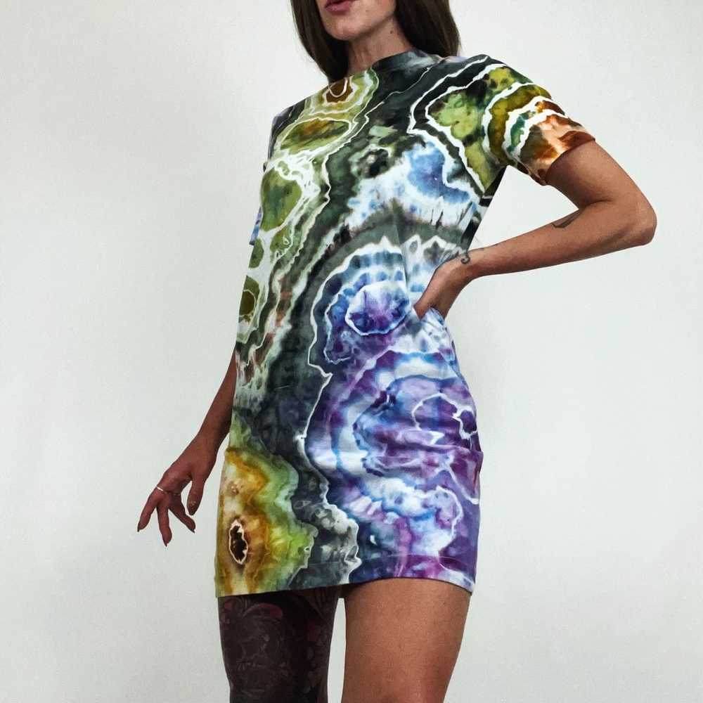 NEW Hand-Dyed Geode T-Shirt Dress | Size S - image 2