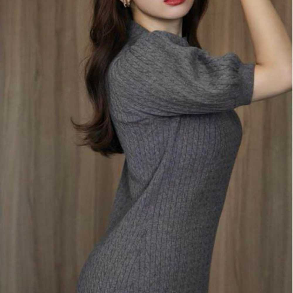 Puff Sleeve Cable Knit Dress - image 1