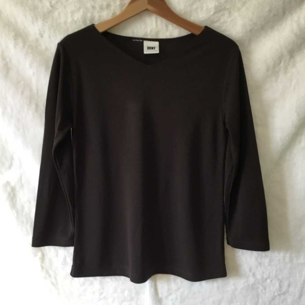 DKNY DKNY Brown Long Sleeve Top - image 1