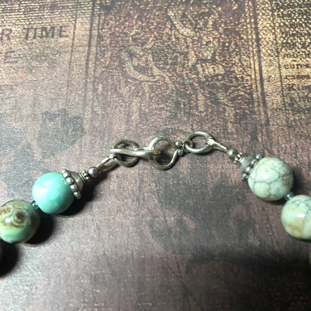 Vintage Southwestern Faux Round Turquoise Beaded … - image 2