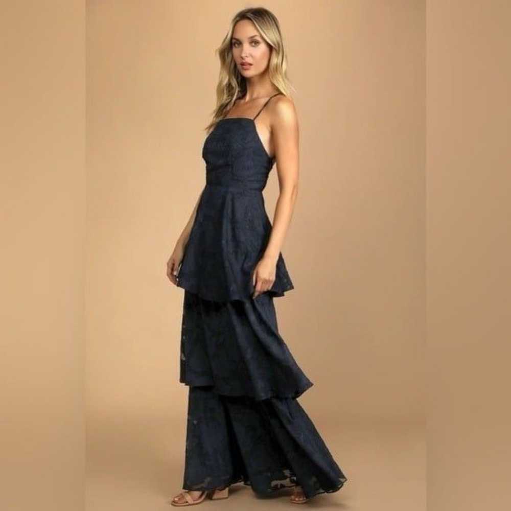 Lulus Loving Celebration Navy Blue Lace-Up Tiered… - image 2