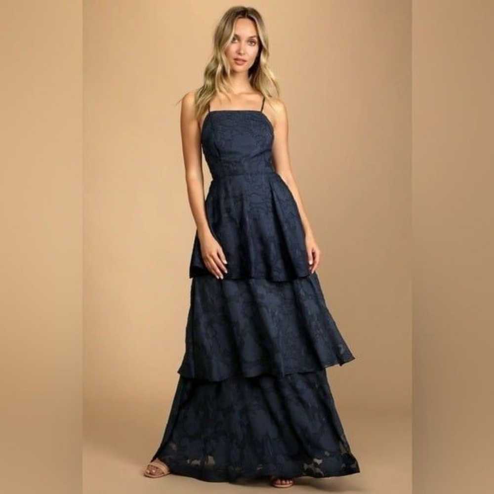 Lulus Loving Celebration Navy Blue Lace-Up Tiered… - image 6