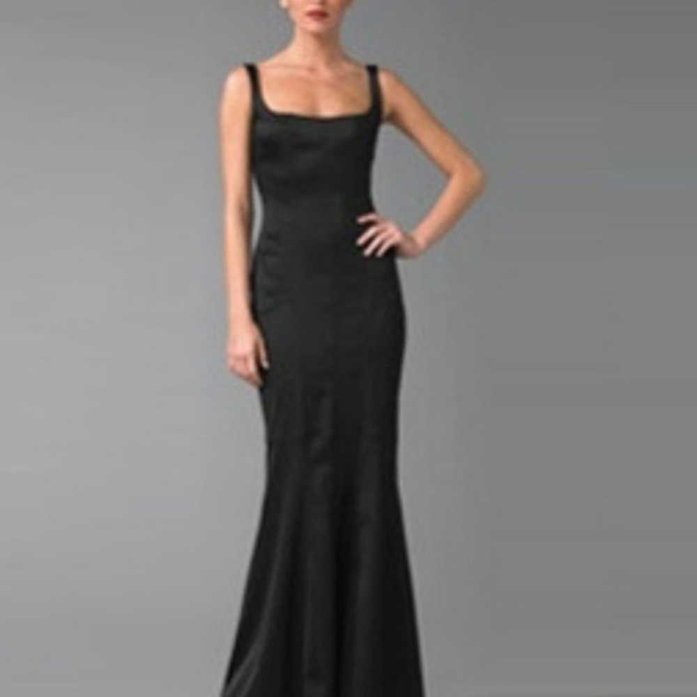 David Meister Black Satin Sleeveless Low Back Bod… - image 1