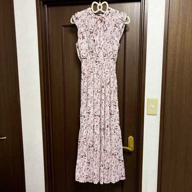 SNIDEL Floral Pleated Long One Piece Dress Pink 1 - image 1