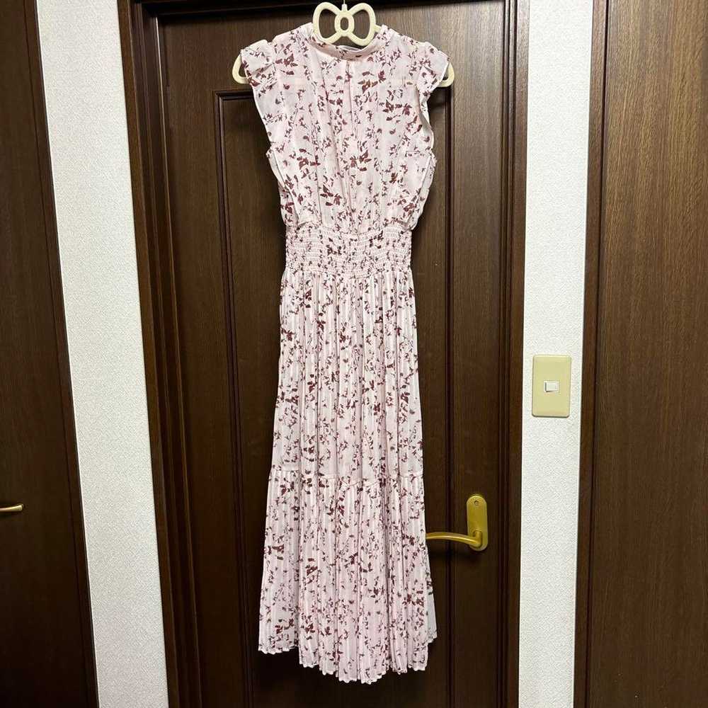 SNIDEL Floral Pleated Long One Piece Dress Pink 1 - image 2