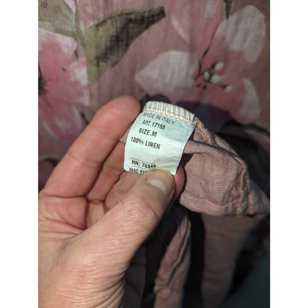 Alessia Pacini Linen Dress Pink Floral Pattern As… - image 7