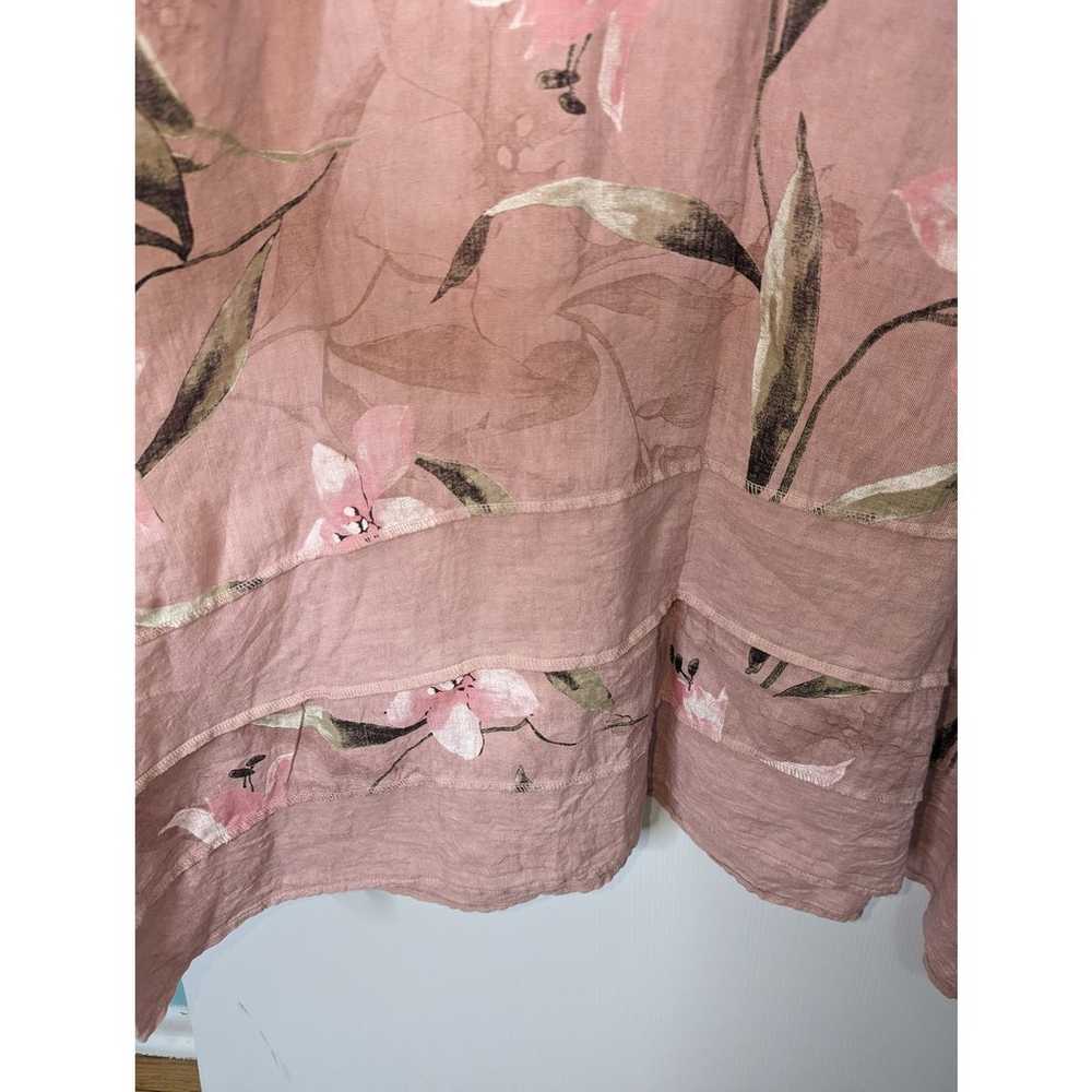 Alessia Pacini Linen Dress Pink Floral Pattern As… - image 8