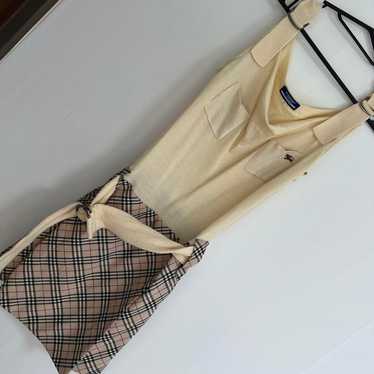 BURBERRY BLUE LABEL Dress Size 38 Beige Check Pat… - image 1