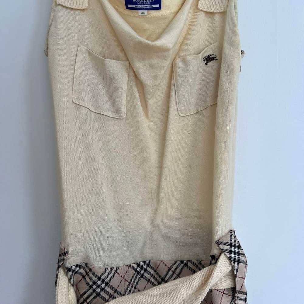 BURBERRY BLUE LABEL Dress Size 38 Beige Check Pat… - image 5