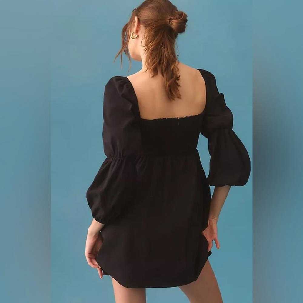 Reformation Michaela babydoll black long sleeve s… - image 4