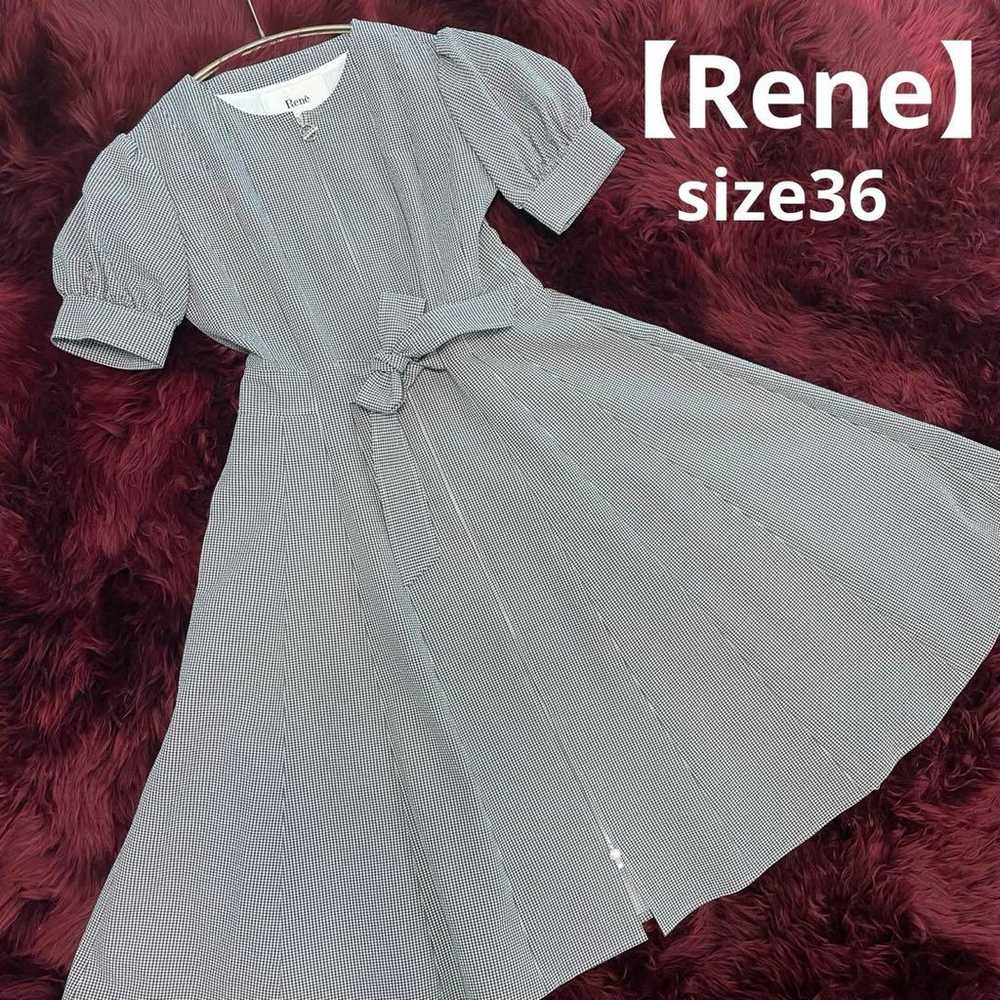 【Rene】36 One-piece Checkered Skirt Front-Opening … - image 1