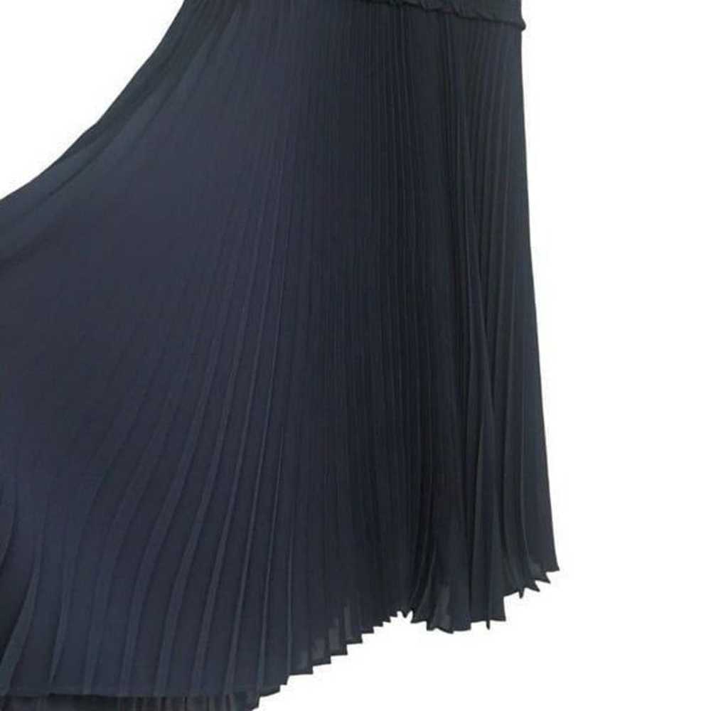 Nanette navy silk pleated dress - image 4