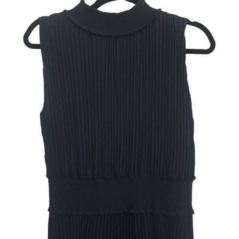 Nanette navy silk pleated dress - image 5