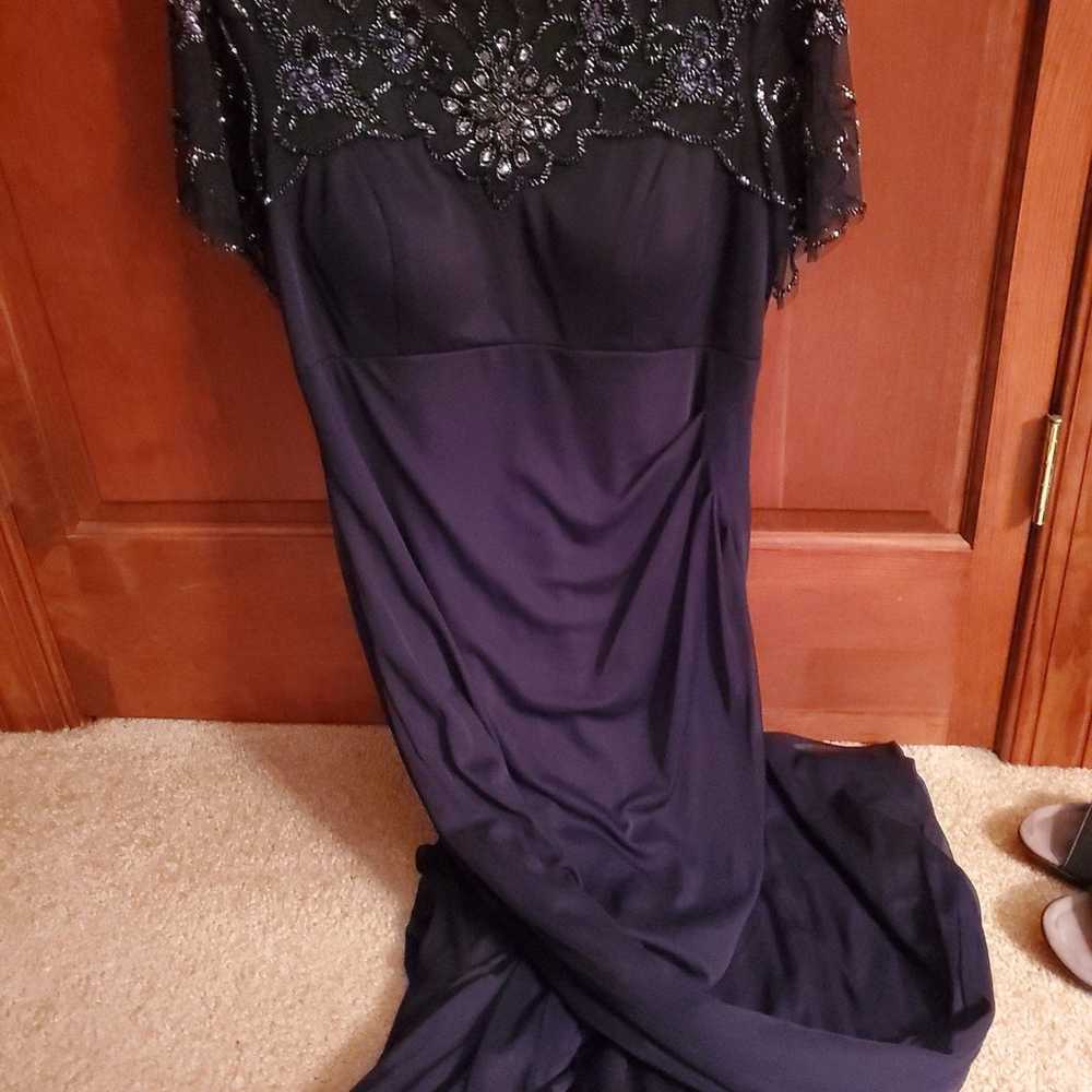 Formal maxi dress, chiffon beaded full length, sz… - image 1