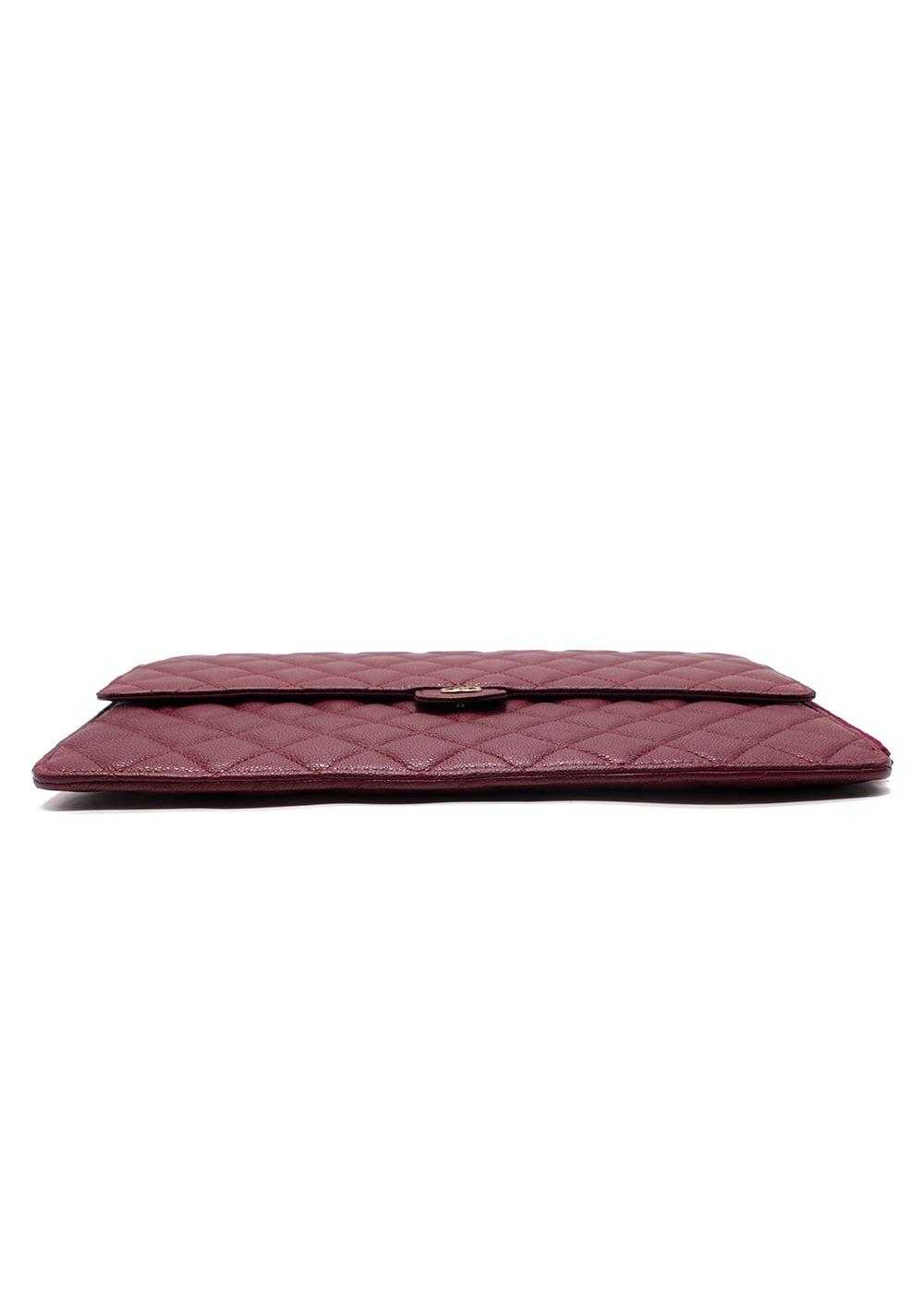 Managed by hewi Chanel Burgundy Caviar Leather Fl… - image 11