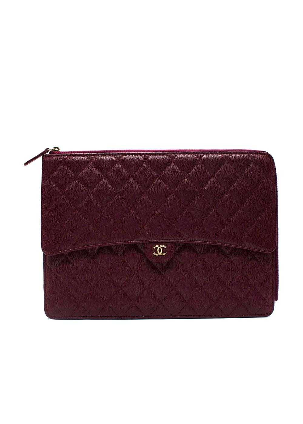 Managed by hewi Chanel Burgundy Caviar Leather Fl… - image 1