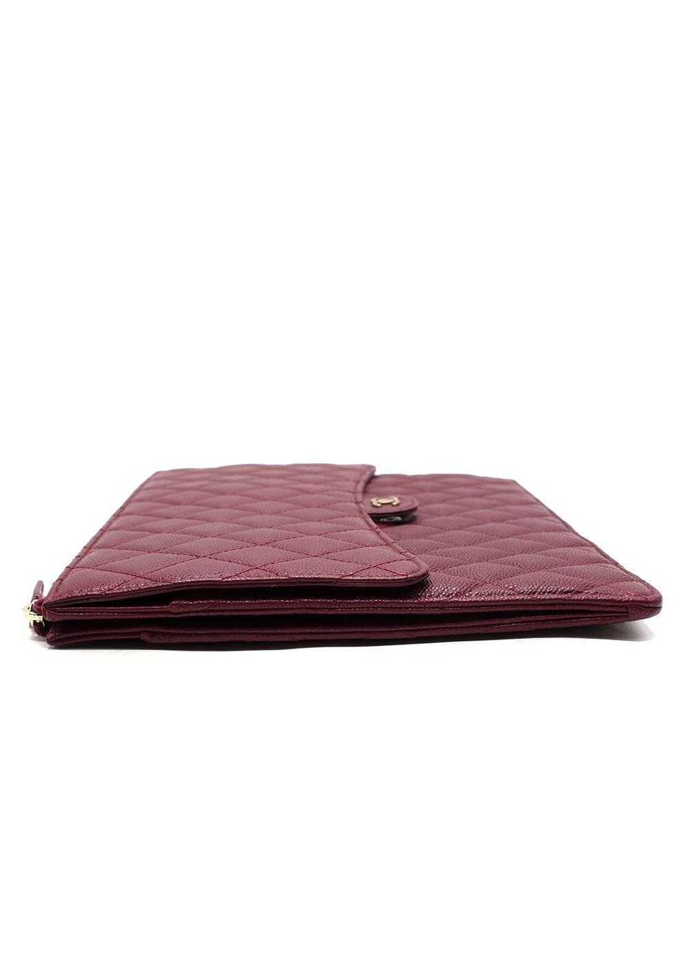 Managed by hewi Chanel Burgundy Caviar Leather Fl… - image 2