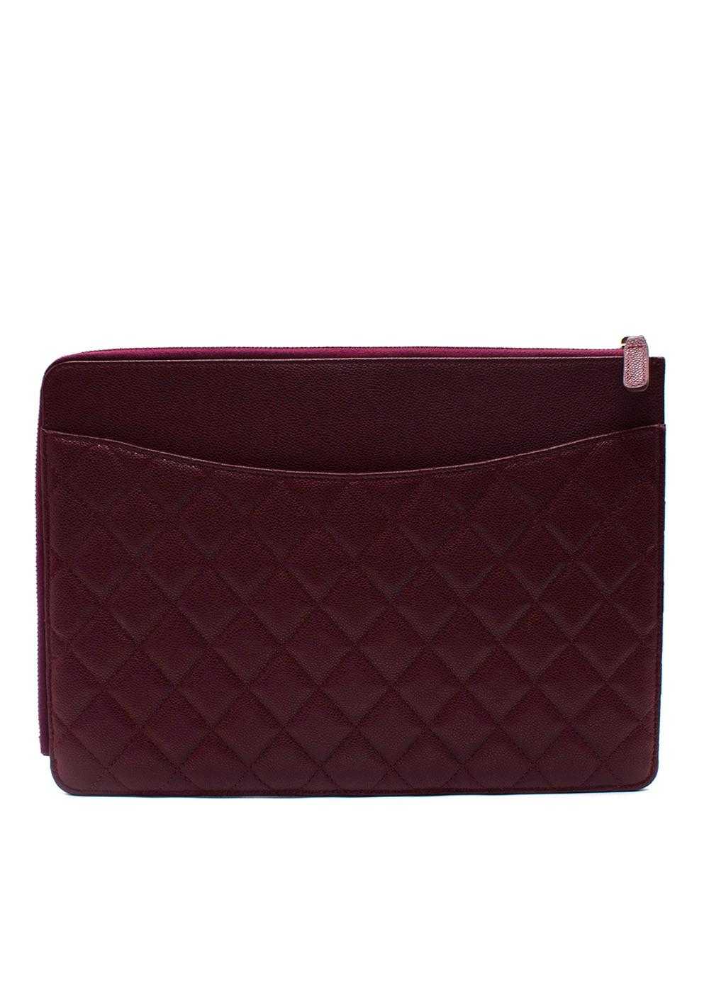 Managed by hewi Chanel Burgundy Caviar Leather Fl… - image 3