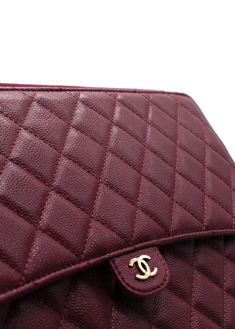 Managed by hewi Chanel Burgundy Caviar Leather Fl… - image 4