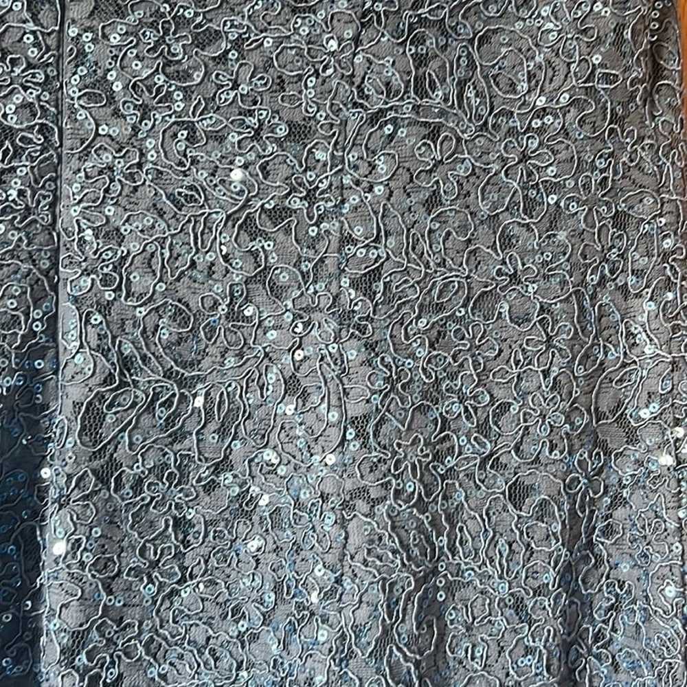 OLEG CASSINI short sleeve sequin lace sheath gown - image 6