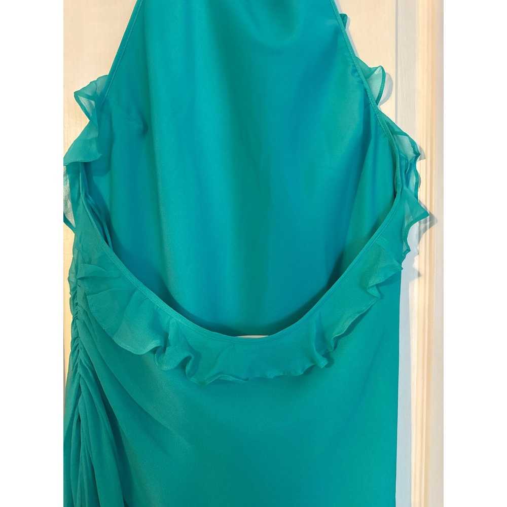 Amanda Uprichard Kalyn Halter Backless Dress Teal… - image 3