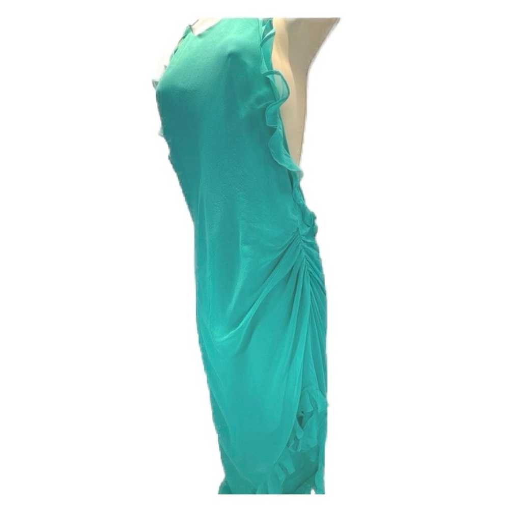 Amanda Uprichard Kalyn Halter Backless Dress Teal… - image 4