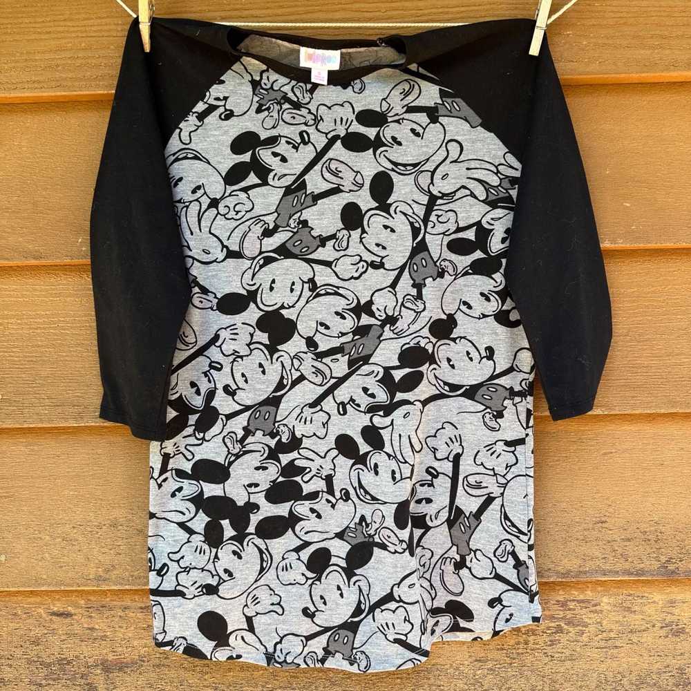 Other LulaRoe Mickey Mouse Top Black Gray 3/4 Sle… - image 1