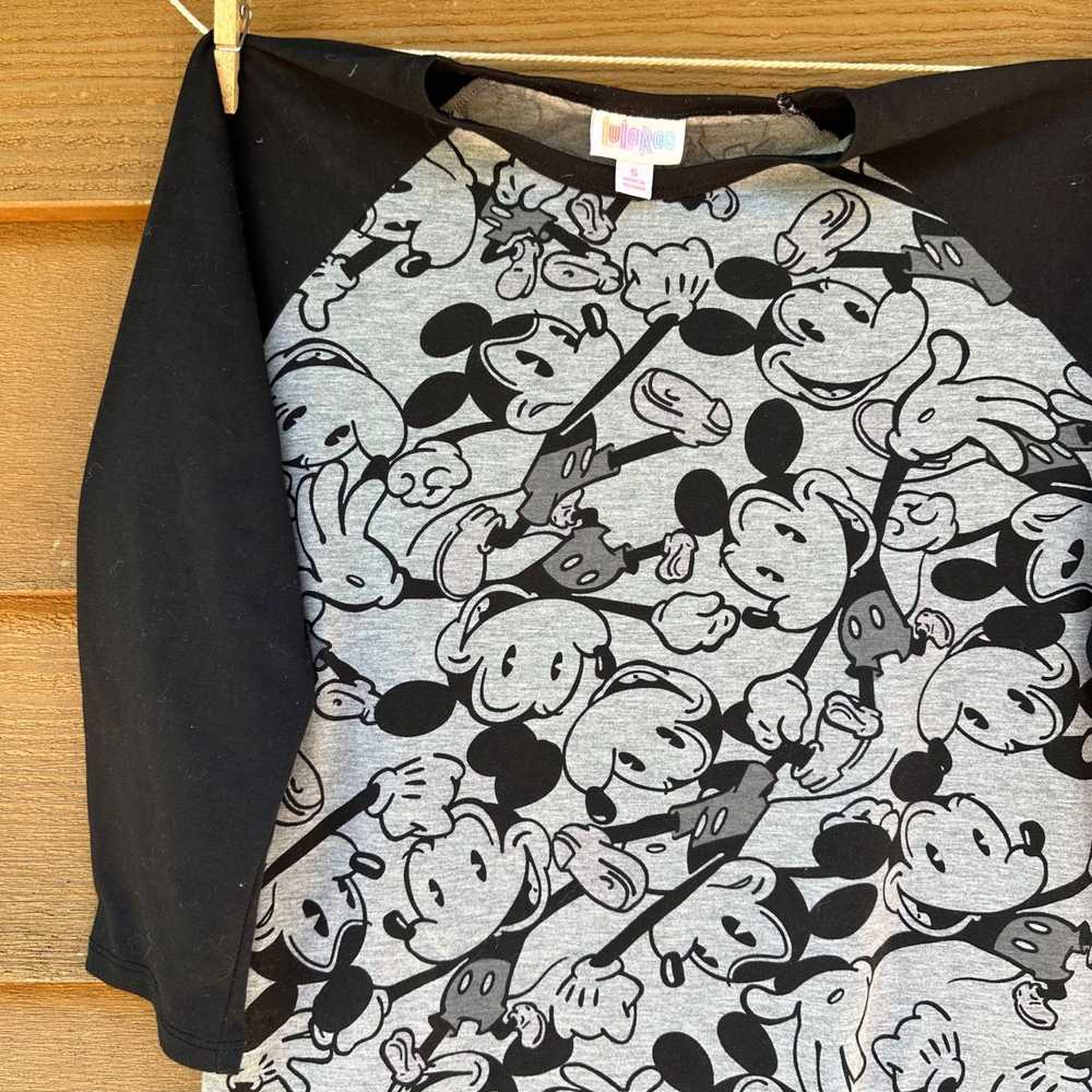 Other LulaRoe Mickey Mouse Top Black Gray 3/4 Sle… - image 2