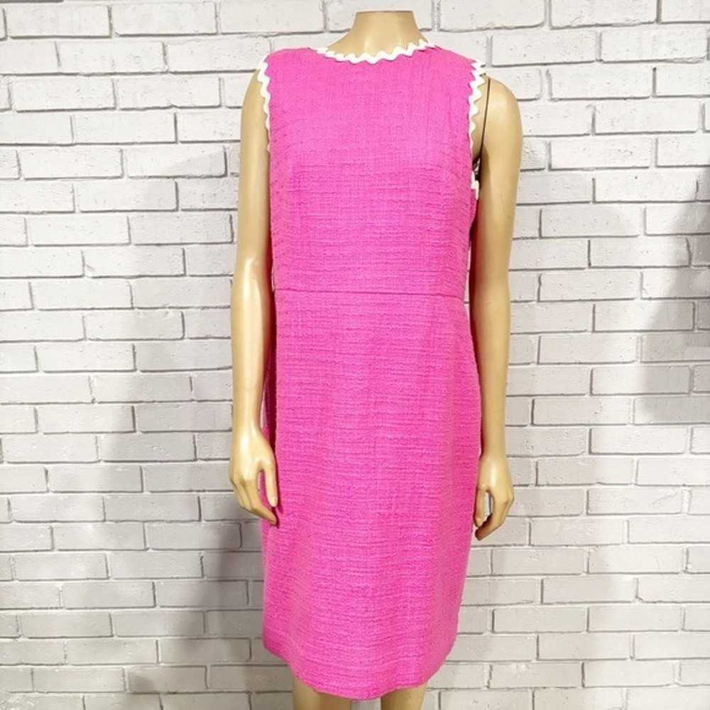 J.Crew Women’s Pink Tweed Sheath Dress - Size 14 - image 1