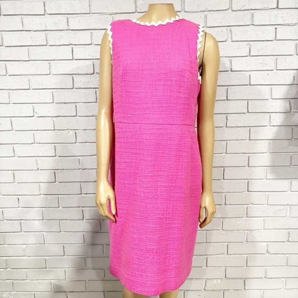 J.Crew Women’s Pink Tweed Sheath Dress - Size 14 - image 2