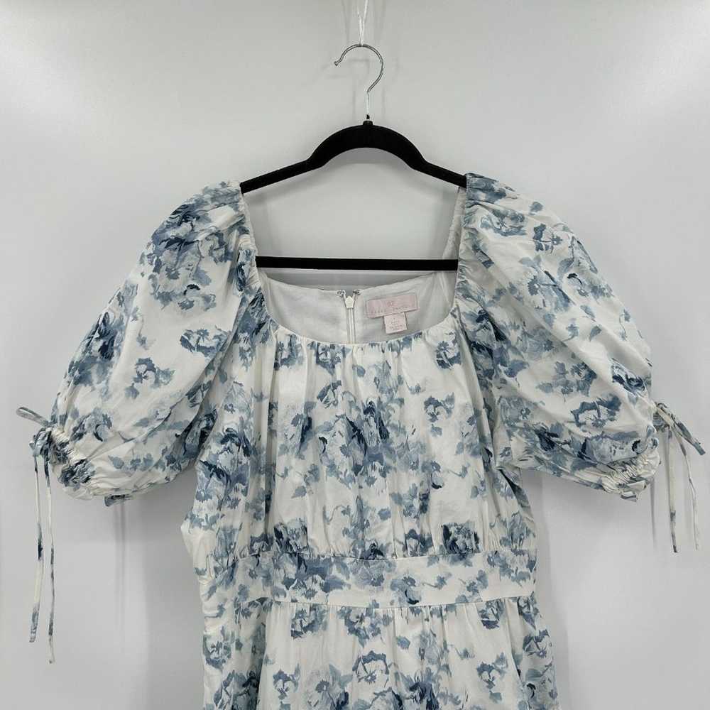 RACHEL PARCELL Blue White Floral Print Puff Sleev… - image 4