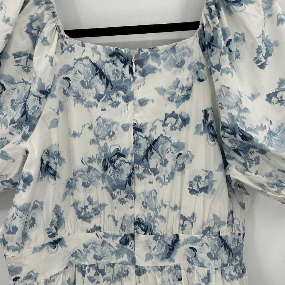 RACHEL PARCELL Blue White Floral Print Puff Sleev… - image 7