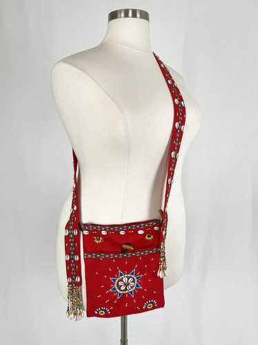 Red Multi Beaded African Handmade Purse - image 1