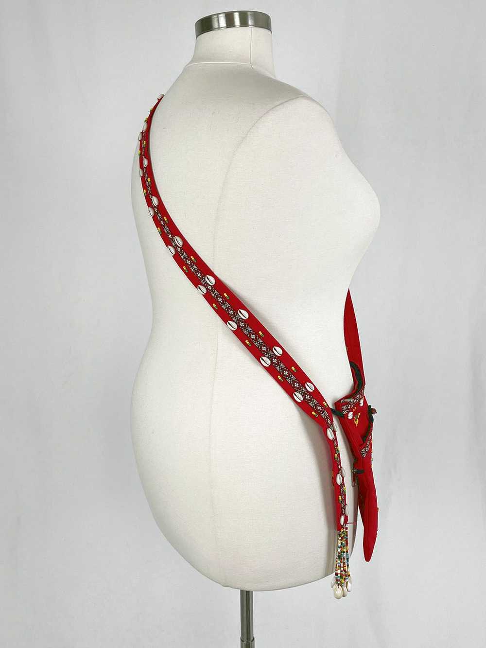 Red Multi Beaded African Handmade Purse - image 3