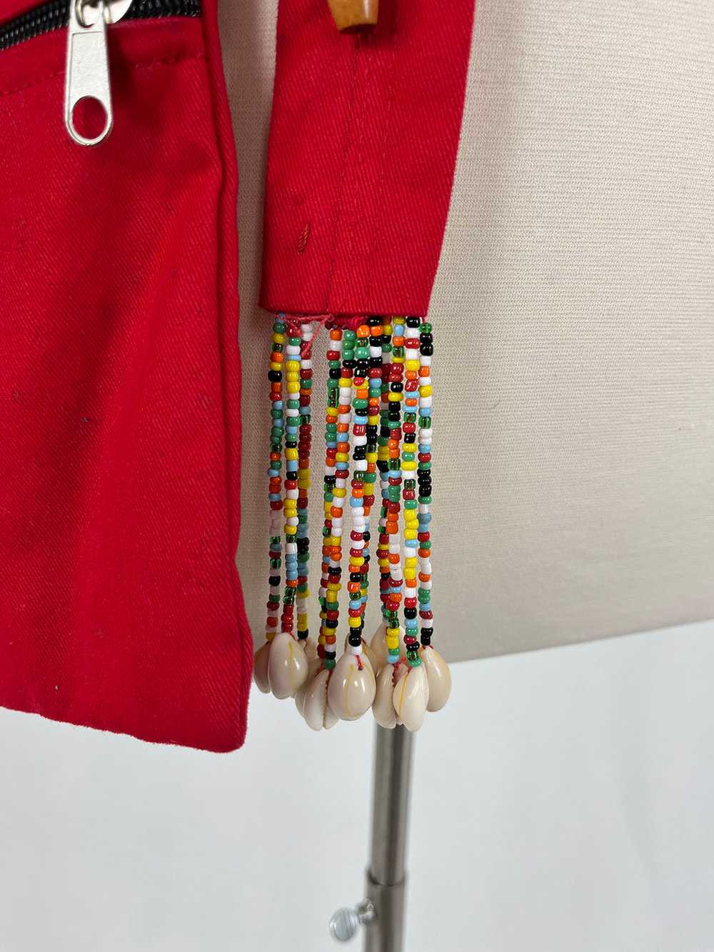 Red Multi Beaded African Handmade Purse - image 7