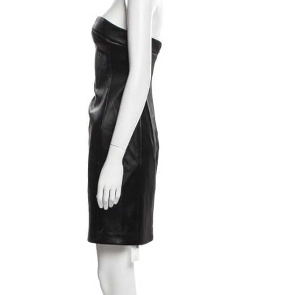 Alice and olivia faux leather black 12 dress - image 4