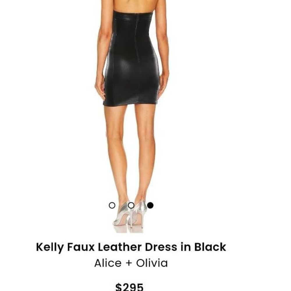 Alice and olivia faux leather black 12 dress - image 7